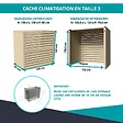 ATOLE - Cache climatiseur ATOLE en Aluminium Thermolaqué - Taille 3 : H. 130 x L. 135 x P. 85 cm - Crème - vignette