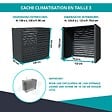 ATOLE - Cache climatiseur ATOLE en Aluminium Thermolaqué - Taille 3 : H. 130 x L. 135 x P. 85 cm - Gris anthracite - vignette