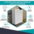 ATOLE - Cache climatiseur ATOLE en Aluminium Thermolaqué - Taille 4 : H. 157 x L. 100 x P. 84 cm - Blanc - vignette