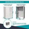 ATOLE - Cache climatiseur ATOLE en Aluminium Thermolaqué - Taille 4 : H. 157 x L. 100 x P. 84 cm - Blanc - vignette
