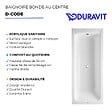 DURAVIT - Baignoire acrylique D-Code Duravit - Rectangulaire - 1800 x 800mm - Sur pieds - A encastrer - Blanc - vignette