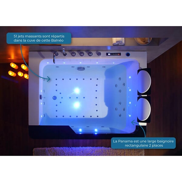 DISTRIBAIN - Baignoire balnéo Panama 51 jets Whirlpool - large