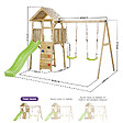 KANGUI - Aire de jeux bois, 2 balançoires, toboggan, escalade, cabane WOODI - vignette