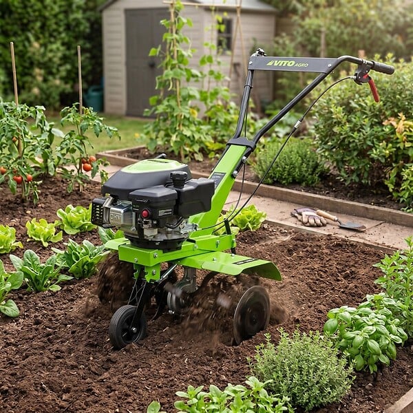 VITO - Motobineuse thermique 5CV 149Cm3 Largeur de Travail 630mm Fraise Ø260mm - Motoculteur à Essence 4T Labourer Jardin Potager VITO - large