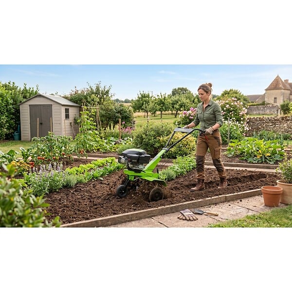 VITO - Motobineuse thermique 5CV 149Cm3 Largeur de Travail 630mm Fraise Ø260mm - Motoculteur à Essence 4T Labourer Jardin Potager VITO - large
