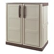 INTEC - Armoire de Rangement Garage Atelier - Armoire basse beige 2 portes 1 étagère Polypropylène 70 x 39 x 85.5cm INTEC - vignette