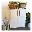 INTEC - Armoire de Rangement Garage Atelier - Armoire basse beige 2 portes 1 étagère Polypropylène 70 x 39 x 85.5cm INTEC - vignette