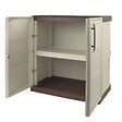 INTEC - Armoire de Rangement Garage Atelier - Armoire basse beige 2 portes 1 étagère Polypropylène 70 x 39 x 85.5cm INTEC - vignette