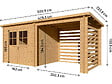 HABITAT ET JARDIN - Abri de jardin bois avec appentis "Aureval" - 11m² - 2.24 x 5.01 x 2.07 m - 28 mm - vignette