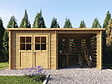 HABITAT ET JARDIN - Abri de jardin bois avec appentis "Aureval" - 11m² - 2.24 x 5.01 x 2.07 m - 28 mm - vignette