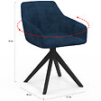 ID MARKET - Lot de 2 chaises pivotantes de salle à manger, fauteuils de table MADY en velours bleu - vignette