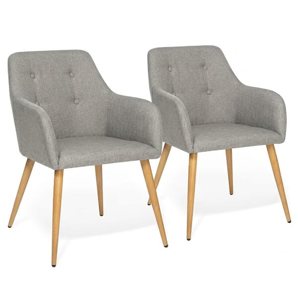 ID MARKET - Lot de 2 chaises de salle à manger scandinaves, fauteuils de table DANIA gris - large