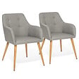 ID MARKET - Lot de 2 chaises de salle à manger scandinaves, fauteuils de table DANIA gris - vignette