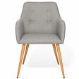 ID MARKET - Lot de 2 chaises de salle à manger scandinaves, fauteuils de table DANIA gris - vignette