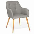 ID MARKET - Lot de 2 chaises de salle à manger scandinaves, fauteuils de table DANIA gris - vignette