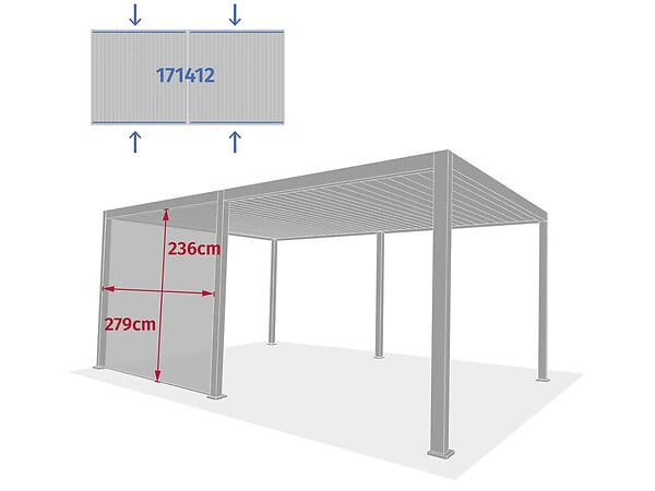 HESPERIDE - Store pour Pergola bioclimatique Evora pour Evora 6x3,6 m argile - large