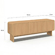ID MARKET - Meuble TV 140 cm CAPUCINE 3 portes façon hêtre design arrondi - vignette