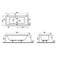 VITRA - Baignoire rectangulaire VitrA Neon 180x80cm + Pare bain droit AURYS Mist 1 chromé profilé droite - vignette