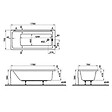 VITRA - Baignoire rectangulaire VitrA Neon 170x75cm + Pare bain gauche AURYS Mist 1 chromé profilé gauche - vignette