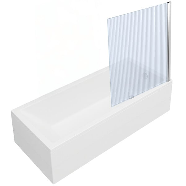 VITRA - Baignoire rectangulaire VitrA Neon 170x75cm + Pare bain droit AURYS Raywall chromé profilé droite - large
