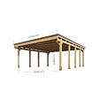 DIRECT-ABRIS - Carport Bois CASTELLANE - 2 Voitures - Traitement Autoclave - Ancrage de Fixation en H - Bois de Haute Qualitée - Poteaux 12x12 cm - vignette