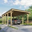 DIRECT-ABRIS - Carport Bois CASTELLANE - 373 x 707 - 1 Voiture - Abri Voiture - Traité Autoclave - Montage Facile - Feutre Bitumeux Inclus - vignette