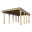 DIRECT-ABRIS - Carport Bois CASTELLANE - 373 x 707 - 1 Voiture - Abri Voiture - Traité Autoclave - Montage Facile - Feutre Bitumeux Inclus - vignette