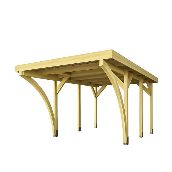 DIRECT-ABRIS - Carport Bois PALERME 1 Voitures - 510 x 340 - Abris pour Voitures - Bois des Regions Nordiques - Pin Traité Autoclave - Design Moderne - large