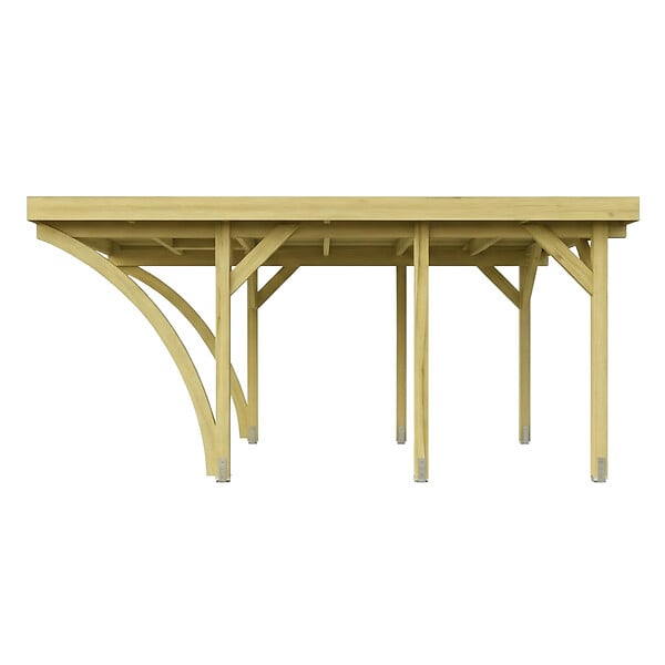 DIRECT-ABRIS - Carport Bois PALERME 1 Voitures - 510 x 340 - Abris pour Voitures - Bois des Regions Nordiques - Pin Traité Autoclave - Design Moderne - large