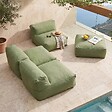 OVIALA - Canapé de jardin modulable 4 places vert cactus - Mixi - vignette