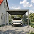 DIRECT-ABRIS - Carport aluminium CARLTON 324 x 550 cm - 1 Voiture - 17,69m2 - Gris anthracite - vignette