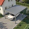DIRECT-ABRIS - Carport aluminium CARLTON 324 x 550 cm - 1 Voiture - 17,69m2 - Gris anthracite - vignette