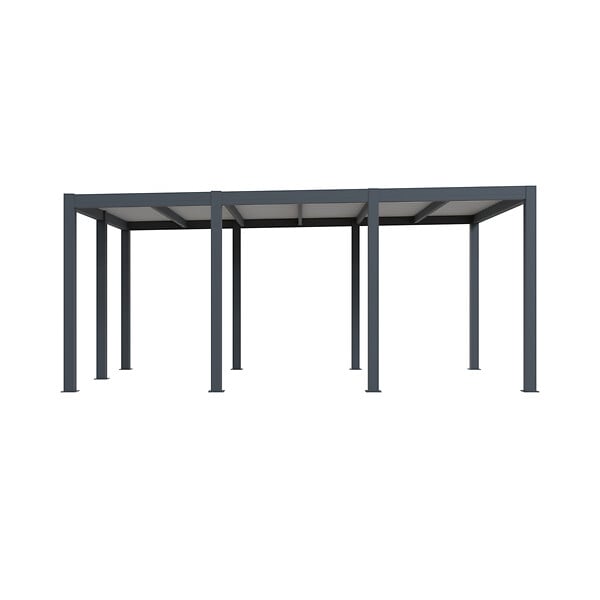 DIRECT-ABRIS - Carport aluminium CARLTON 324 x 550 cm - 1 Voiture - 17,69m2 - Gris anthracite - large