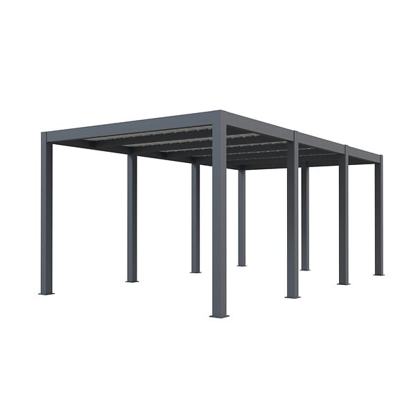 DIRECT-ABRIS - Carport aluminium CARLTON 324 x 550 cm - 1 Voiture - 17,69m2 - Gris anthracite - large