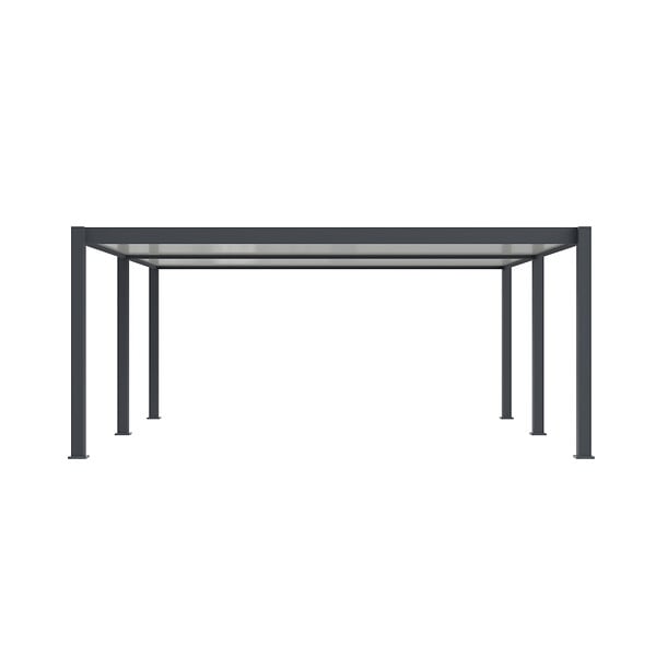 DIRECT-ABRIS - Carport Aluminium 570 x 645 cm WESTON - 37 m2 - Hauteur : 255 - 2 Voitures - Abri Voiture Autoportant - Gouttière incluse - Pergola - Gris Anthracite - large