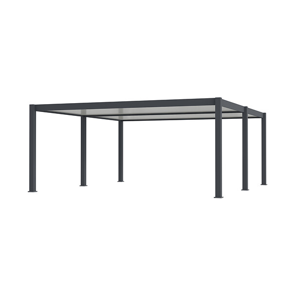 DIRECT-ABRIS - Carport Aluminium 570 x 645 cm WESTON - 37 m2 - Hauteur : 255 - 2 Voitures - Abri Voiture Autoportant - Gouttière incluse - Pergola - Gris Anthracite - large