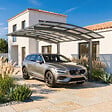 DIRECT-ABRIS - Carport Aluminium Autoportant BOLTON - 500 x 300 – 1 Voiture - Toiture en Polycarbonate Traite Anti-UV - vignette
