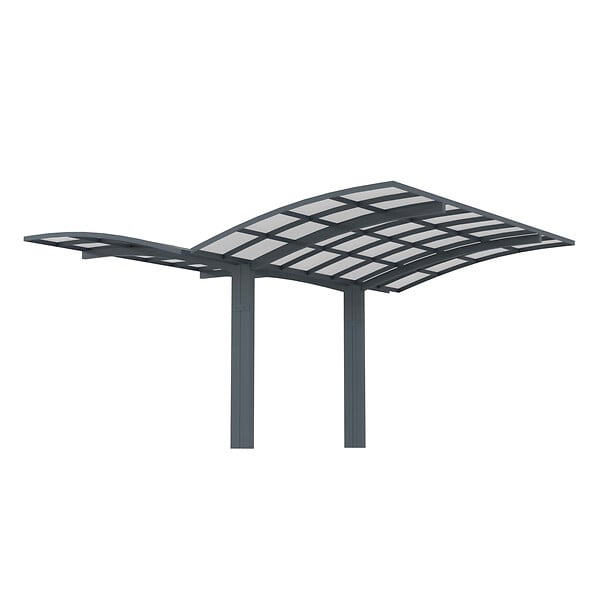 DIRECT-ABRIS - Carport Aluminium Autoportant BOLTON - 500 x 600 - 2 Voiture - Toiture en Polycarbonate Traite Anti-UV - large