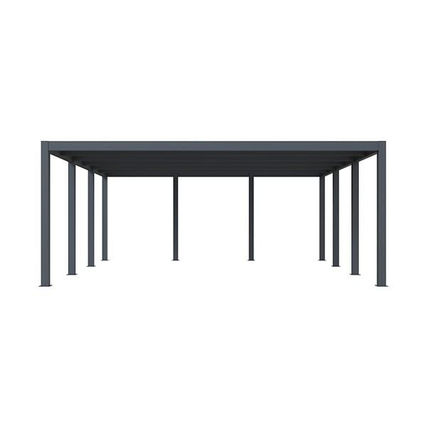 DIRECT-ABRIS - Carport aluminium CARLTON 570 x 550 cm - 2 Voitures - 31,35m2 - Gris anthracite - large