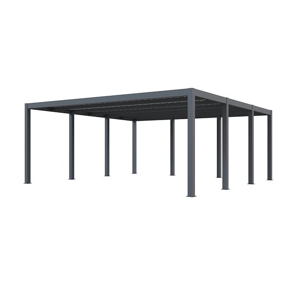 DIRECT-ABRIS - Carport aluminium CARLTON 570 x 550 cm - 2 Voitures - 31,35m2 - Gris anthracite - large