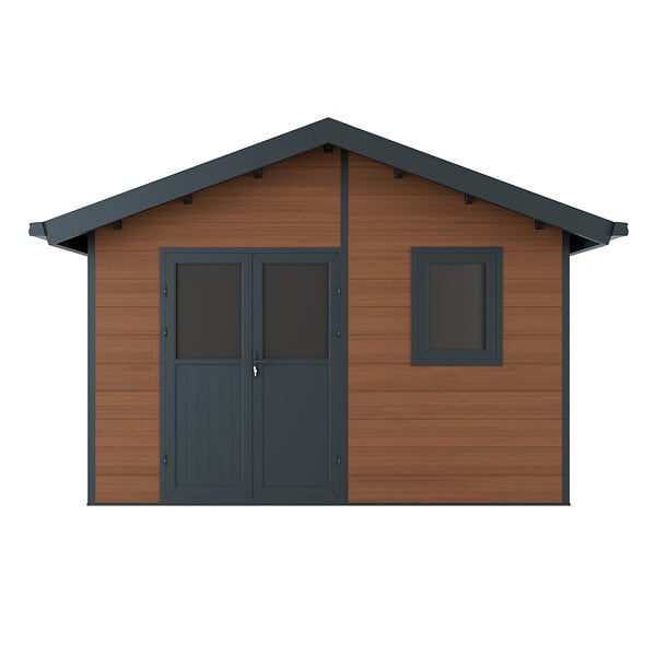 DIRECT-ABRIS - Abri de Jardin Composite ISORA - 12m2 Brun - Cabane Atelier / Abri Velo - large