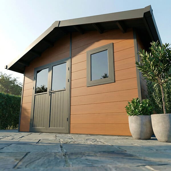 DIRECT-ABRIS - Abri de Jardin Composite ISORA - 15m2 Brun - Cabane Atelier / Abri Velo - large