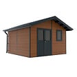 DIRECT-ABRIS - Abri de Jardin Composite ISORA - 15m2 Brun - Cabane Atelier / Abri Velo - vignette