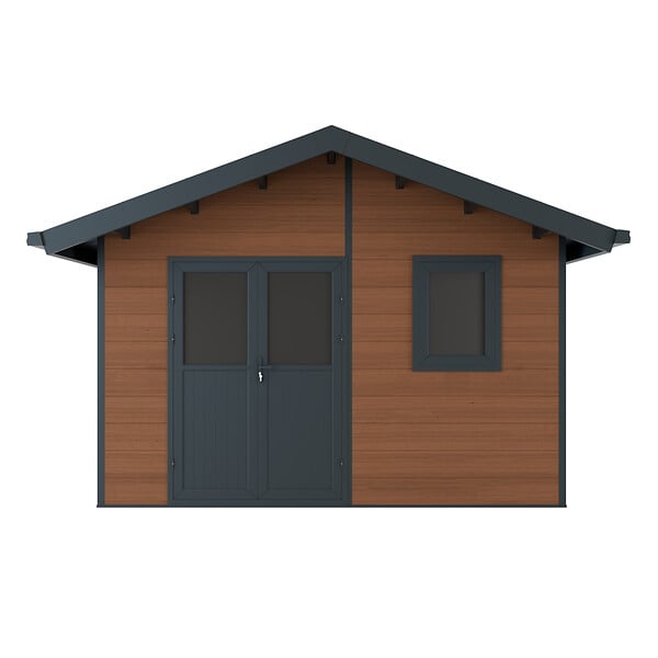 DIRECT-ABRIS - Abri de Jardin Composite ISORA - 15m2 Brun - Cabane Atelier / Abri Velo - large
