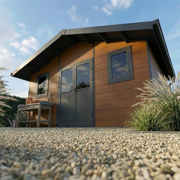 DIRECT-ABRIS - Abri de Jardin Composite ISORA - Surface intérieure : 20m2 - Brun - large