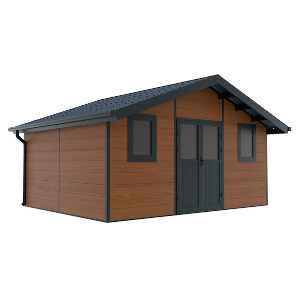 DIRECT-ABRIS - Abri de Jardin Composite ISORA - Surface intérieure : 20m2 - Brun - large