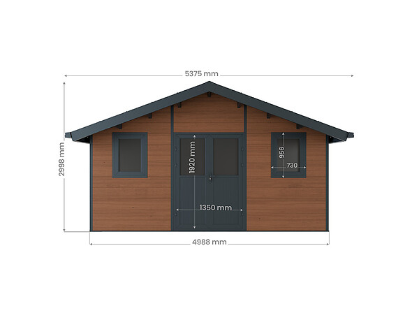 DIRECT-ABRIS - Abri de Jardin Composite ISORA - Surface intérieure : 20m2 - Brun - large