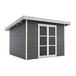 DIRECT-ABRIS - Abri de Jardin Composite ALMA - 9m2 Gris/blanc - Cabane de Jardin - vignette