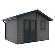 DIRECT-ABRIS - Abri de Jardin Composite ISORA - 12m2 Gris - Cabane Atelier / Abri Velo - vignette