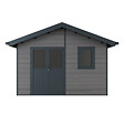 DIRECT-ABRIS - Abri de Jardin Composite ISORA - 12m2 Gris - Cabane Atelier / Abri Velo - vignette